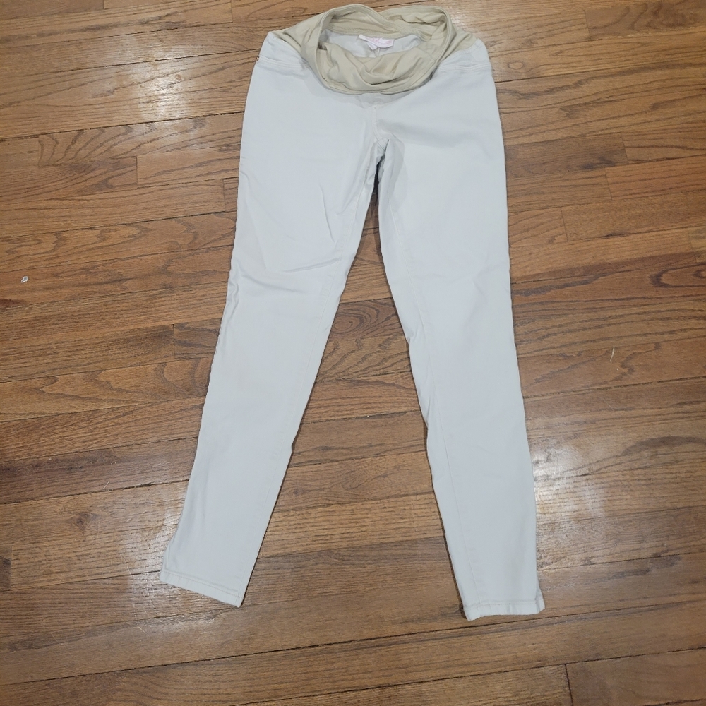 White maternity jeans